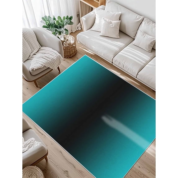 Turquoise and Area Rug for Bedroom 2.7x5 Ft Black Gradient Super Soft fuzzy Throw Rug Non-Slip Fluffy Plush Indoor Floor Carpet for Living Room Nursery Home Decor