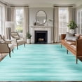 thumbnail image 1 of Turquoise Area Rugs 5'x8', Washable Small Throw Rugs for Classroom Bedroom, Modern Abstract Art Ombre Striped Indoor Outdoor Rug Non-Slip Low Pile Carpet Runner Reversible Floor Mats, 1 of 8