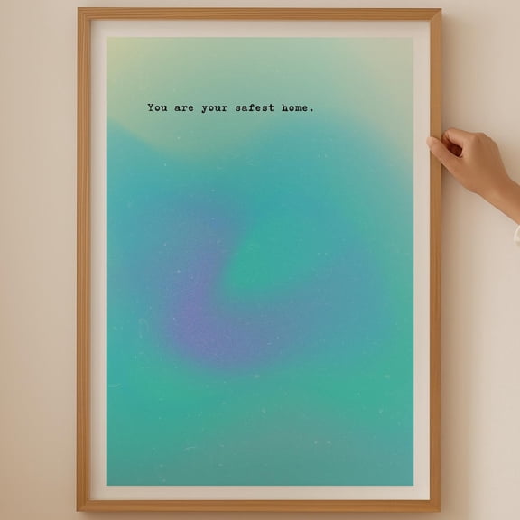 Turquoise Aura Quote Poster- Trendy spiritual mainfest Print for dopamine decor Girly bathroom Wall Art Motivational teenage room decor
