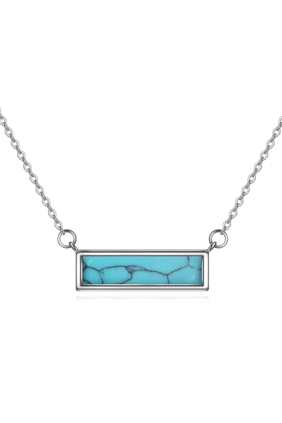 Turquoise Bar Choker Necklace for Women Sterling Silver Bar Jewelry (turquoise)