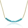 thumbnail image 1 of Turquoise Bar Necklace for Women – 925 Sterling Silver 18K Gold Plated Jewelry Gift for Women, December Birthstone Elegant Mother's Day Gifts, 1 of 9