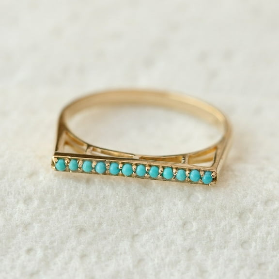 Turquoise Bar Ring, Unique Ring, 925 Starling Silver Ring, Handmade Jewelry, Vintage Ring, Birthstone Ring, Minimalist Jewelry.