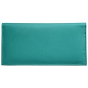 Turquoise Basic Leather Checkbook Cover