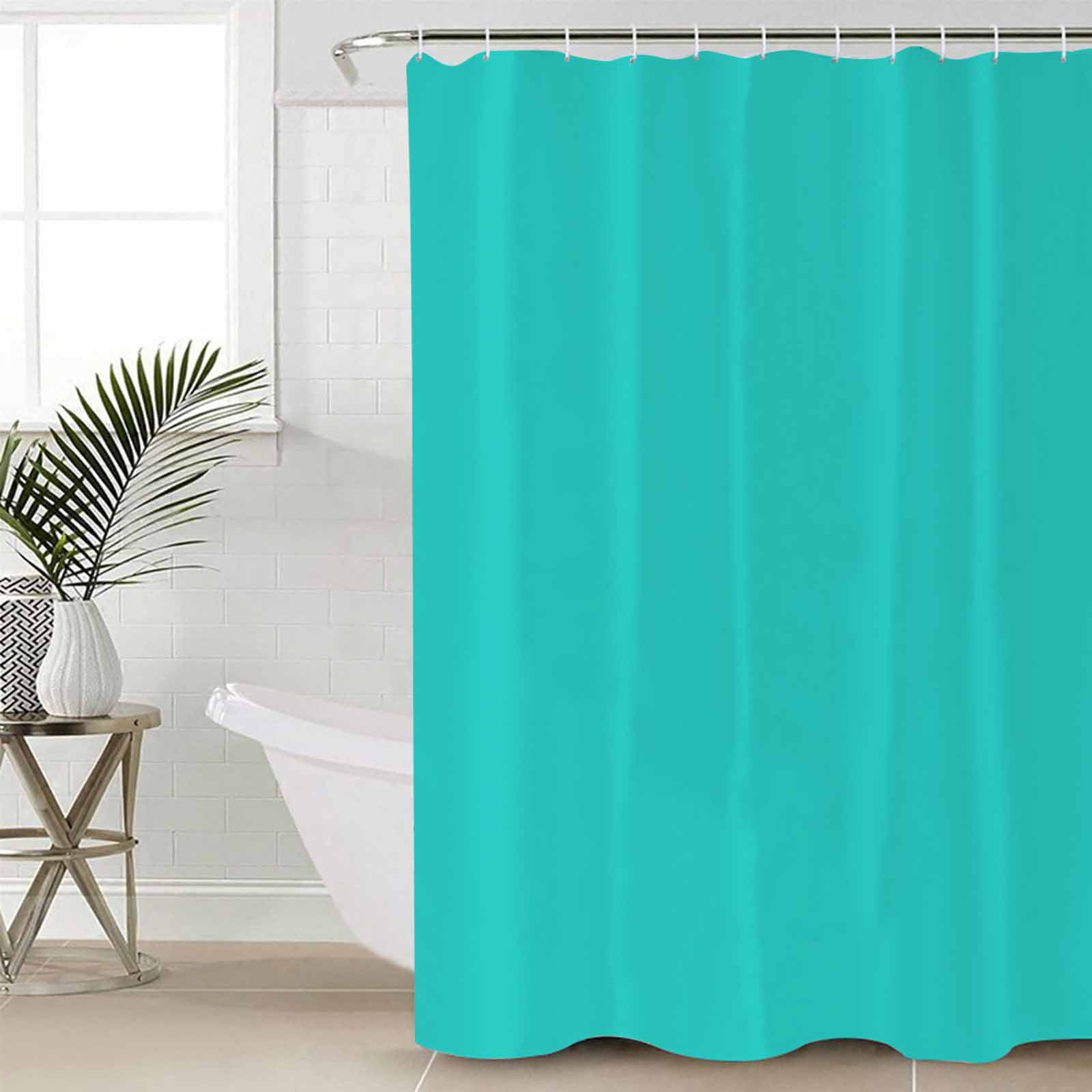 Turquoise Bathroom Curtain 72 Inch Shower Stall Curtain with Hooks, Modern Pure Turquoise Waterproof Polyester Bath Curtain Washable Bathtub Curtain 36''x 72''
