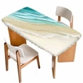 thumbnail image 1 of Turquoise Beach Coastal Table Cloths for 3 Foot Rectangle Tables, Summer Ocean Nautical Seaside Patio Waterproof Elastic Fitted Tablecloths, Washable Rectangular Table Cover for Camping, 1 of 8