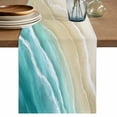 thumbnail image 1 of Turquoise Beach Coastal Table Runner 48 Inches, Summer Ocean Nautical Seaside Bed Runner Dresser Scarves Tabletop for Indoor Outdoor Parties/Ceremony/Banquet, 13" x 48", 1 of 8
