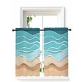 thumbnail image 1 of Turquoise Beach Curtains 45 Inch Length, Sheer Curtains for Bedroom Living Room Window Abstract Ripple Gradient Ocean Sand Rod Pocket Voile Drapes Kitchen Curtains Small Half Window 42"x45" 2 Panels, 1 of 6