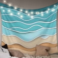 thumbnail image 1 of Turquoise Beach Small Tapestry for Bedroom Wall Hanging Tapestry, Abstract Ripple Gradient Ocean Sand Ceiling Backdrop Tapestries Poster Blanket Wall Decor for Teens Room Living Room Dorm 23" x 28", 1 of 8