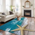 thumbnail image 1 of Turquoise Beach Summer Area Rug 5x8 FT, Non Slip Bedroom Throw Carpet, Starfish Coastal Gradient Washable Soft Floor Carpet Non-Shedding Rug for Living Room Nursery Dorm Office, 1 of 9