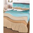 thumbnail image 1 of Turquoise Beach Twin Size Down Alternative Comforter, Lightweight Comforter Quilt Bedding Set with Pillow Shams Abstract Ripple Gradient Ocean Sand All Seasons Bed Comforter Duvet Insert 68"x86", 1 of 7