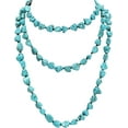 thumbnail image 1 of Turquoise Beads Endless Necklace Long Knotted Stone Multi-Strand Layer Necklaces Handmade Jewelry, 1 of 12