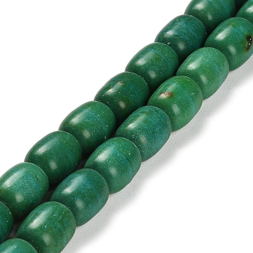 Turquoise Beads Strands Column Dyed Green 10~12x7.5~8mm Hole: 1mm about 37~38pcs/strand 14.84~15.2''(37.7~38cm)