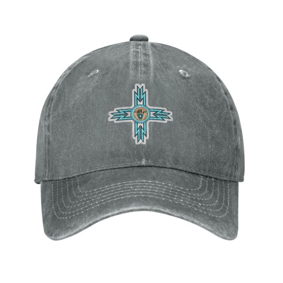 Turquoise Bear Paw Native American Adult Adjustable Classic Washed Casquette Cap Hat Baseball Cap For Man For Woman