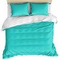 thumbnail image 1 of Turquoise Bedding 3 Piece Duvet Cover Set Full Size, Modern Pure Turquoise Soft Microfiber Comforter Cover with Zipper Closure & Pillowcases, Wrinkle & FadeResistant Quilt Cover, 1 of 9