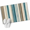 thumbnail image 1 of Turquoise Beige Large Area Rugs for Bedroom Living Room, Soft Non Slip Carpet Bedside Rug, Boho Vertical Stripes Bohemian Retro Rectangular Floor Cover Kitchen Accent Rug 2'x3' for Dining Room/Office, 1 of 9