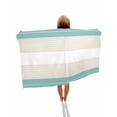 thumbnail image 1 of Turquoise Beige Stripe Beach Towels Oversized Super Absorbent, Modern Art Horizontal Striped Lightweight Bath Towel Quick Dry Sets For Bathroom/Pool/Rv Camping/Beach Play/Gym Room/Picnic 31"x62", 1 of 8
