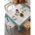 thumbnail image 1 of Turquoise Beige Stripe Tablecloth Square Table Cloth 54x54,Waterproof Outdoor Table Cloth Covers Decorative Table Protector,Modern Art Horizontal Striped Washable Kitchen Party Dinning Table Cover, 1 of 8