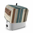 thumbnail image 1 of Turquoise Beige Striped Toaster Cover 2 Slice, Modern Farmhouse Vertical Stripes Dustproof Bakeware Oven Protector with Top Hook, Waterproof Small Kitchen Appliance Toasters Dust Cover, 12"x7.5"x8", 1 of 9
