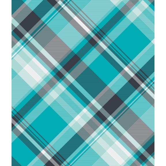 TNCT Turquoise, Black & White Tartan Plaid pattern Edible Image Chocolate Transfer Sheet, Multicolor