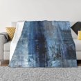 thumbnail image 1 of Turquoise Blue Abstract Soft Flannel Fleece Blanket Breathable Throw Blanket Halloween Chirstmas Days Rustic Cozy Blanket for Couch Sofa Bed Living Room Suitable for All Season 50x60 inch, 1 of 6