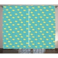 thumbnail image 1 of Ambesonne Turquoise Blue Curtains 2 Panel Set, Tropic Fish, 108" x 108", Mustard Turquoise, 1 of 3