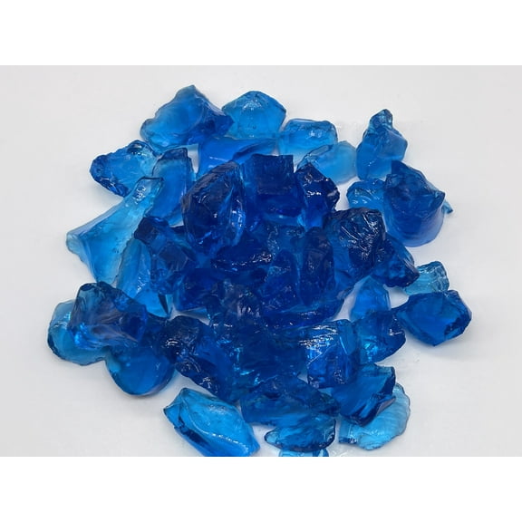 Turquoise Blue Fire Glass Product Sample 2oz - Blue Fire Pit Glass Sample