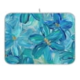 thumbnail image 1 of Turquoise and Blue Flowers Dish Drying Mat for Kitchen Counter 16x18 In Absorbent Microfiber Reversible Mats Dish Drainer Protector Rack Pad for Coffee Bar Table, 1 of 7
