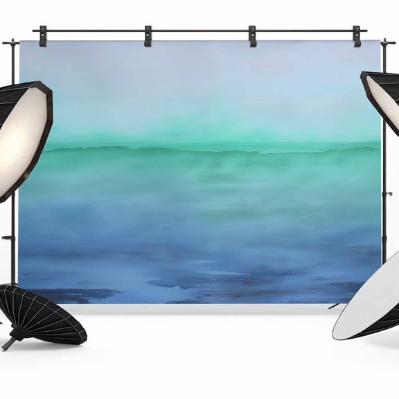 Turquoise Blue Gray Backdrop for Photography,Fabric Photo Background Backdrop,Vintage Minimalist Ombre Abstract Photo Booth Background for Portrait Photoshoot Video Wedding Decoration Banner 7x5ft