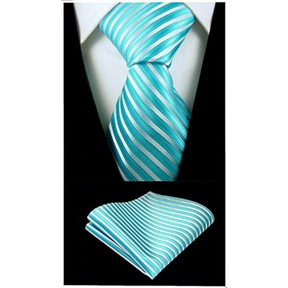 Scott Allan Men's Necktie and Pocket Square Set, Blue Striped, 2-Piece