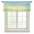 thumbnail image 1 of Turquoise Blue Ombre Valance Curtains for Kitchen/Living Room/Bathroom/Bedroom Window, Rod Pocket Small Topper Half Short Window Curtains Voile Sheer Scarf, Abstract Modern Art Oil Painting 42"x12", 1 of 8
