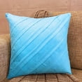 thumbnail image 1 of Turquoise Blue Pillow Covers, Textured Pintucks Solid Color Throw Pillows Cover, Pillow Covers 18x18 inch (45x45 cm), Square Faux Suede Pillowcase, Striped - Contemporary Turquoise, 1 of 10