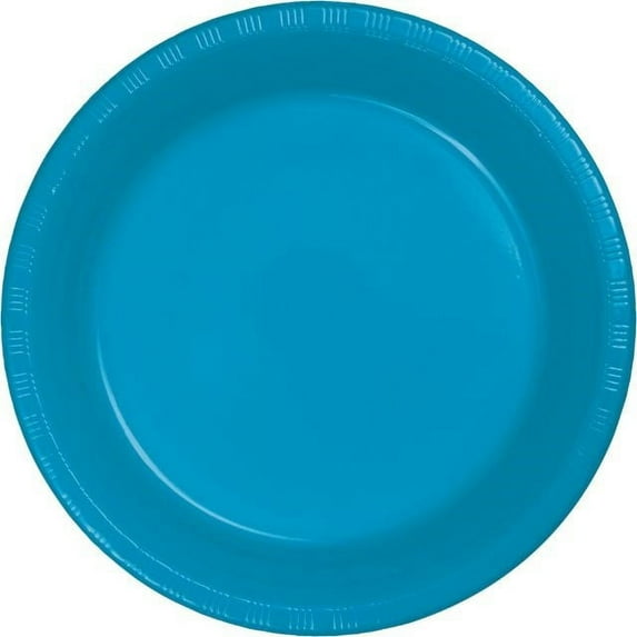 Turquoise Blue Plastic Banquet Plates 20 Pack
