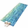 thumbnail image 1 of Turquoise Blue Teal 2'x6' Runner Rug, Chic Stained Glass Texture Aesthetic Washable Non-Slip Area Rugs for Hallway Kitchen Floor Bedroom Entryway, Laundry Carpet Decoration Indoor Mat, 1 of 9