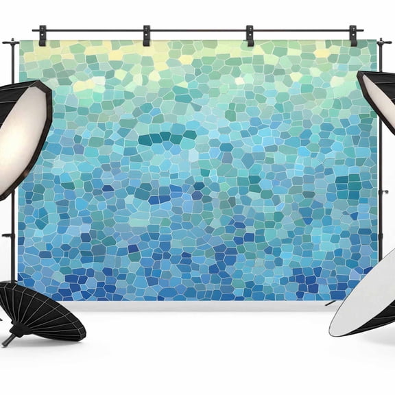 Turquoise Blue Teal Backdrop for Photoshoot,Photography Photo Studio Background Wall Backdrop,Chic Stained Glass Texture Aesthetic Back Drop Banner Panel for Portraits Wedding Live Streaming 10x8Ft