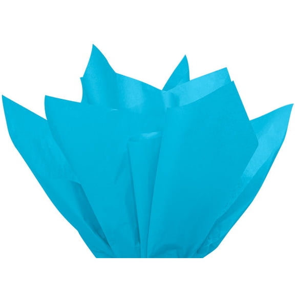 Turquoise Blue Tissue Paper Squares, Bulk 10 Sheets, Feronia Packaging, Large 15x20 Inch
