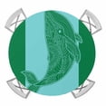 thumbnail image 1 of Turquoise Blue Whale Round Fitted Tablecloth with Elastic Edge, Waterproof Table Cloth Table Cover for 45"-54" Tables, Summer Beach Coastal Modern Art Tablecloths for Dining Picnic Indoor Outdoor, 1 of 9