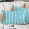 thumbnail image 1 of Turquoise Body Pillow Cover, Pillowcase Protectors with Zipper, Breathable Decorative Throw Pillow Case Cover, Modern Boho Vertical Striped Pattern Simple Pillow Shams for Couch Sofa 24x36Inch, 1 of 7