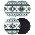 thumbnail image 1 of Turquoise Boho Coasters Set of 4, Southwestern Ethnic Aztec Retro Geometric Absorbent Coasters for Drinks, Coaster for Bar Office Dining Coffee Table Accessories Decor, Non Slip Round Desk Coaster, 1 of 9