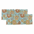 thumbnail image 1 of Turquoise Boho Floral Curtain Valances for Windows, Kitchen Valance Window Treatments Panel 2 Pack, Vintage Abstract Art Ethnic Flowers Rod Pocket Short Curtains for Bathroom Bedroom 42 x 12 Inch, 1 of 8