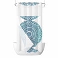 thumbnail image 1 of Turquoise Boho No Hook Shower Curtain Waterproof, Bathroom Curtains with Snap in Liners and See Through Top Window, Retro Ethnic Teal Geometric Aesthetic Hotel Style Bathtub Curtains Shower 36"Wx72"L, 1 of 8