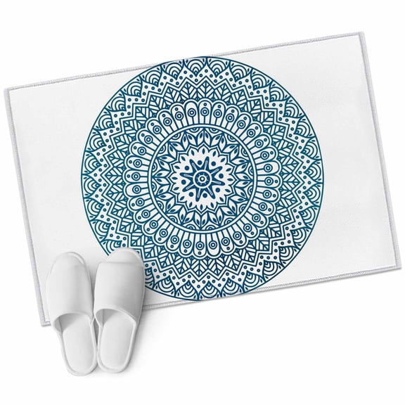 Turquoise Boho Large Area Rugs for Bedroom Living Room, Soft Non Slip Carpet Bedside Rug, Retro Ethnic Teal Geometric Aesthetic Rectangular Floor Cover Kitchen Accent Rug 2'x3' for Dining Room/Office