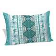 thumbnail image 1 of Turquoise Boho Pillow Covers, Linen Long Throw Pillow Case, Southwest Aztec Tropical Tree Animals Motifs Holiday Pillow Protector Decorative Cushion Cover for Living Room/Bedroom 20" x 26", 1 of 8