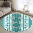thumbnail image 1 of Turquoise Boho Round Area Rug 3Ft Washable Small Circle Rugs for Kitchen Entryway, Southwest Aztec Tropical Tree Animals Motifs Non-Slip Carpet Floor Mats Indoor Outdoor Carpet Runner Home Decor, 1 of 8
