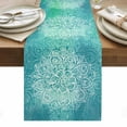 thumbnail image 1 of Turquoise Boho Table Runner - 108 Inch Long, Kitchen Dining Table Runner Dresser Scarves, Oriental Abstract Motifs Traditional Bohemian Farmhouse Decor for Coffee Tables Wedding Party Banquet, 1 of 8