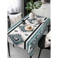 thumbnail image 1 of Turquoise Boho Tablecloth Rectangle Table Cloth 60x120, Waterproof Tablecloth Outdoor Table Cloth, Southwestern Ethnic Aztec Retro Geometric Washable Table Cover for Kitchen Dinning Party, 1 of 8
