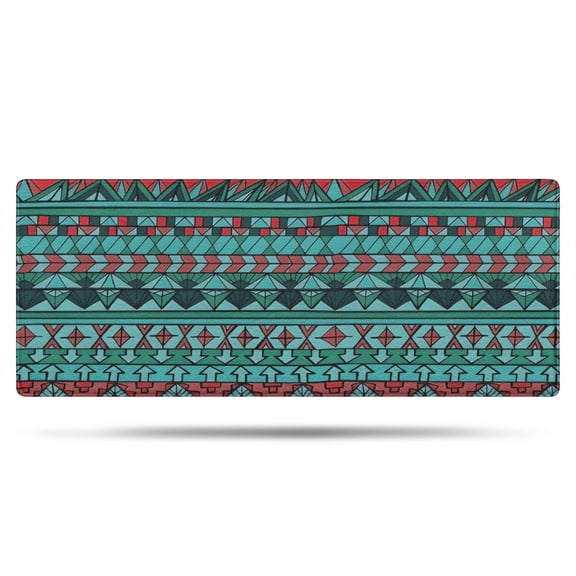 Turquoise Boho Tribal Triangles and Arrows Pattern Bathroom Rugs Mat,Non Slip Microfiber Bathroom Rug,Rubber Backing,Soft Bathroom Mats for Bathroom Floor,Tub and Shower,60x24in(150x60cm)