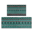 thumbnail image 1 of Turquoise Boho Tribal Triangles and Arrows Pattern Kitchen Rugs Sets Of 2,Anti Fatigue Kitchen Mat Rugs Non Slip Washable,Decorative Kitchen Floor Mats for Kitchen,Sink,Laundry,17"x30"+17"x47", 1 of 7