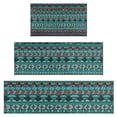thumbnail image 1 of Turquoise Boho Tribal Triangles and Arrows Pattern Kitchen Rugs Sets Of 3,Kitchen Runner Rugs Non Skid Washable,Decorative Kitchen Floor Mats for Kitchen,Sink,Laundry,17"x30"+ 17"x47" + 17"x59", 1 of 6