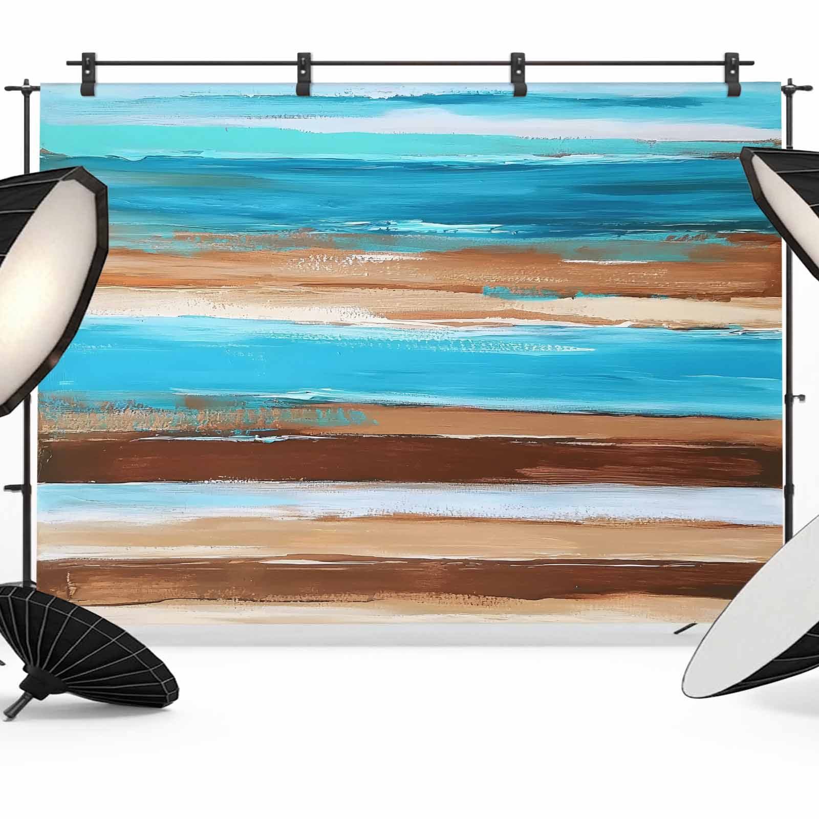 Rustic Pcean Background Turquoise Brown Backdrop for Photography,Fabric Photo Background ...
