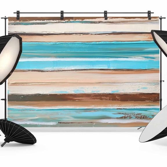 Turquoise Brown Gradient Backdrop for Photography, Abstract Vintage Wood Grain Photo Backdrop Portrait Background Party Banner Photo Backgrounds for Studio Booth Props, 7x5ft